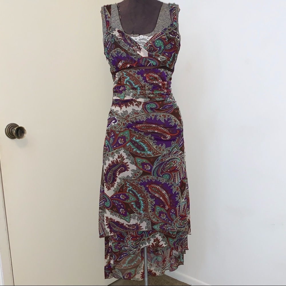 Ruby Rox multi colored high low tank dress Medium